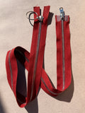 Riri open two way  red silver zip  67 cm  SP Haberdashery Auckland NZ