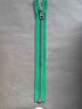 Riri open end metal zip, green and grey  34cm heavy duty SP Haberdashery Auckland NZ