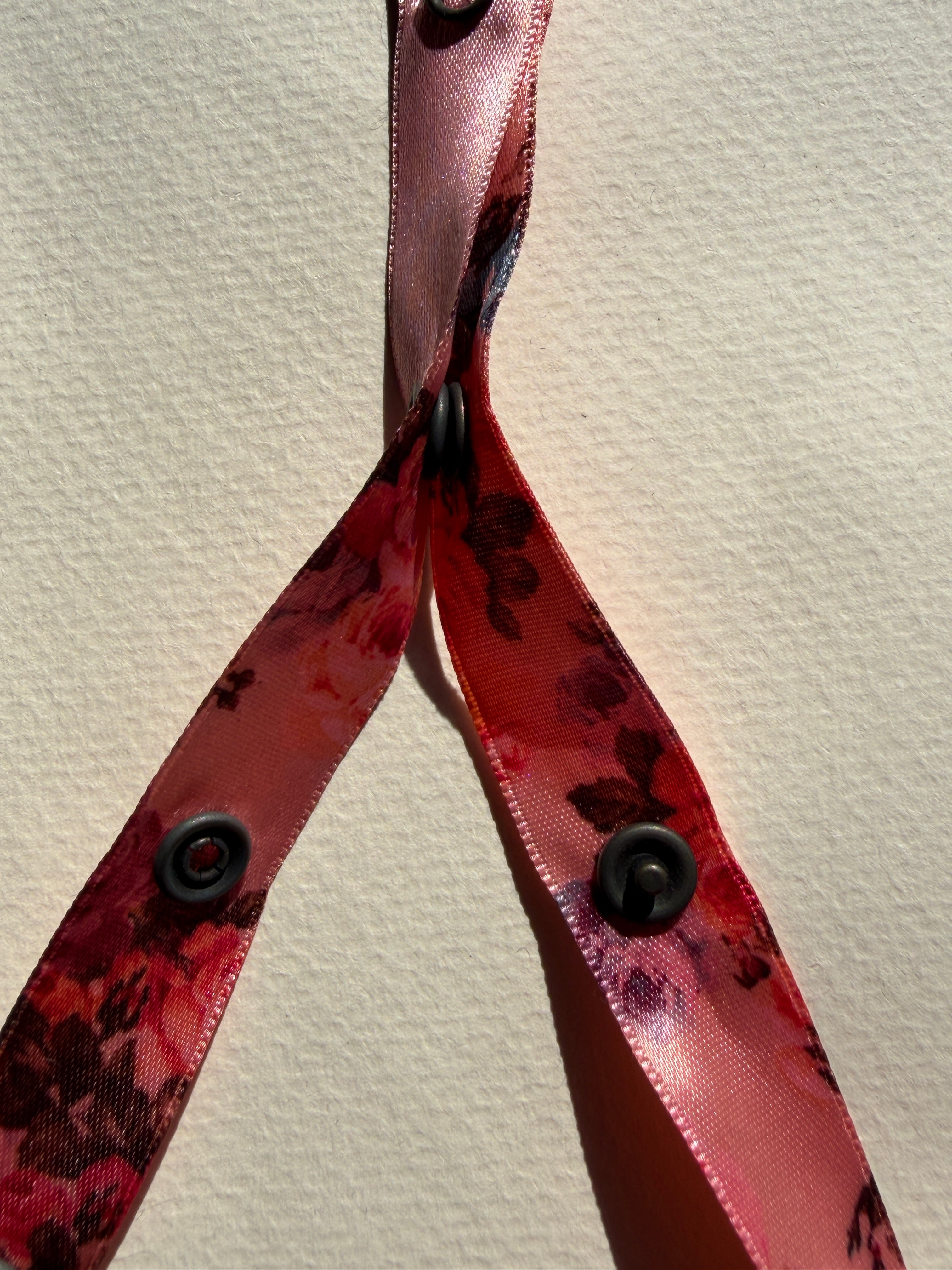 Pink satin snap fastener tape 15mm