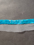 Blue sequin sewn on net edge ttrim  SpP HaberdasheryAuckland NZ