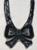 Black bow for neckline embroidered with sequins SP Haberdashery Auckland NZ