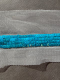 Blue sequin trim sewn on net, SP Haberdashery Auckland NZ