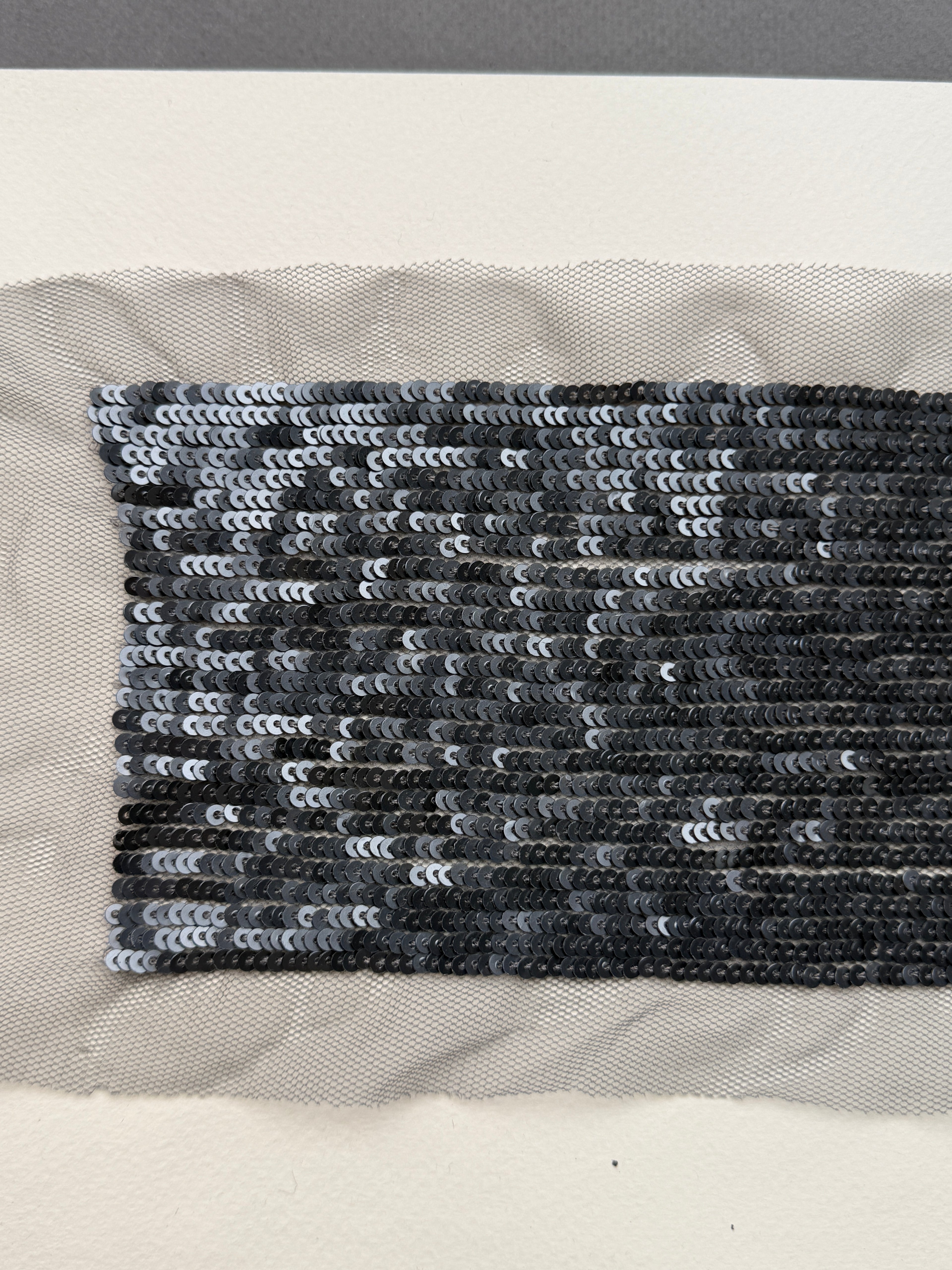 Slate grey sequins sewn on net  SP Haberdashery Auckland NZ