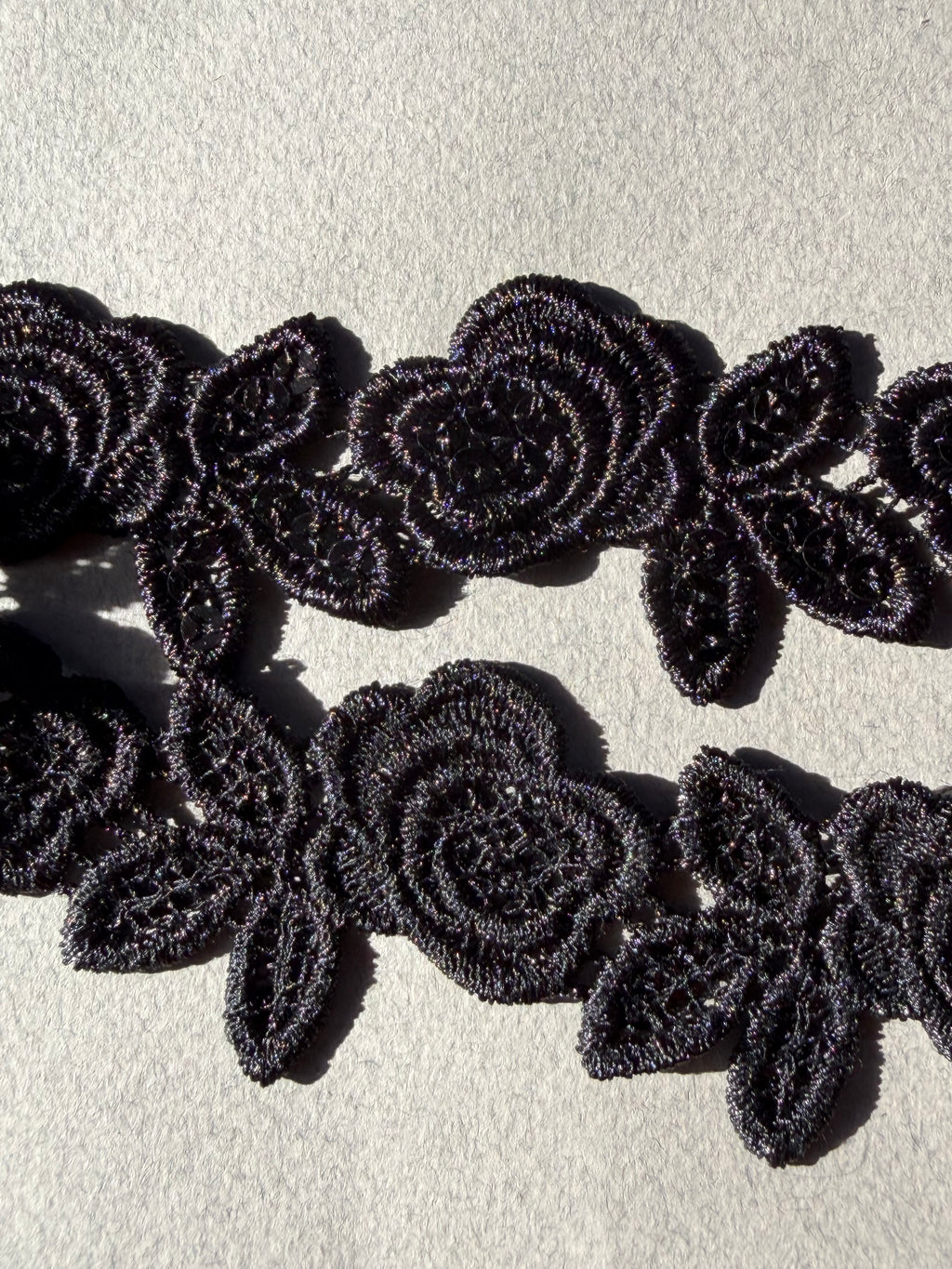 Two sides black floral sequin trim Sp Haberdashery Auckland NZ
