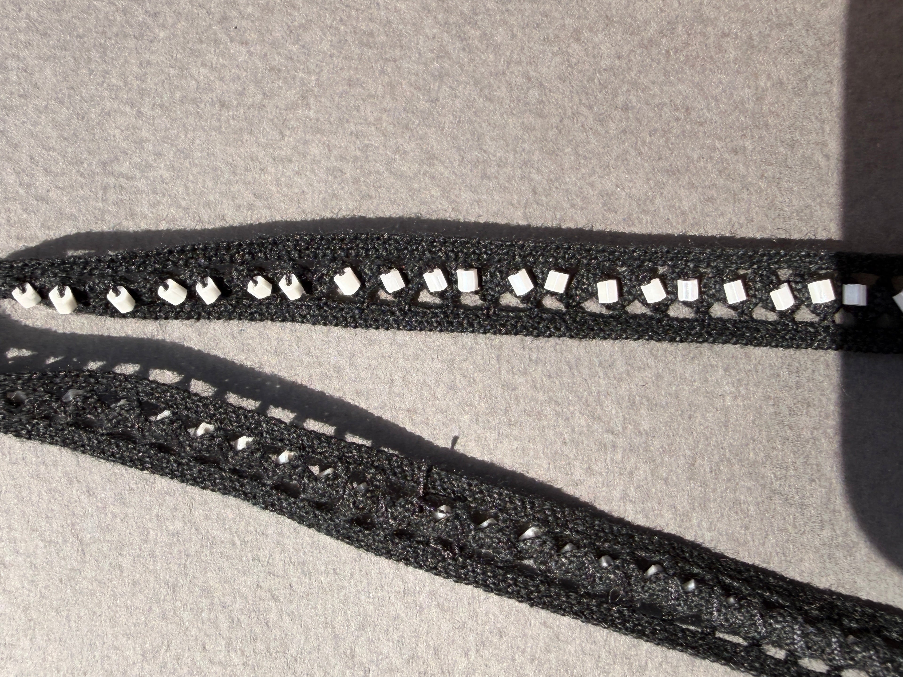 Two sides black cotton barid with mall tube beads 10mm wide SP Haberdashery Auckland NZ