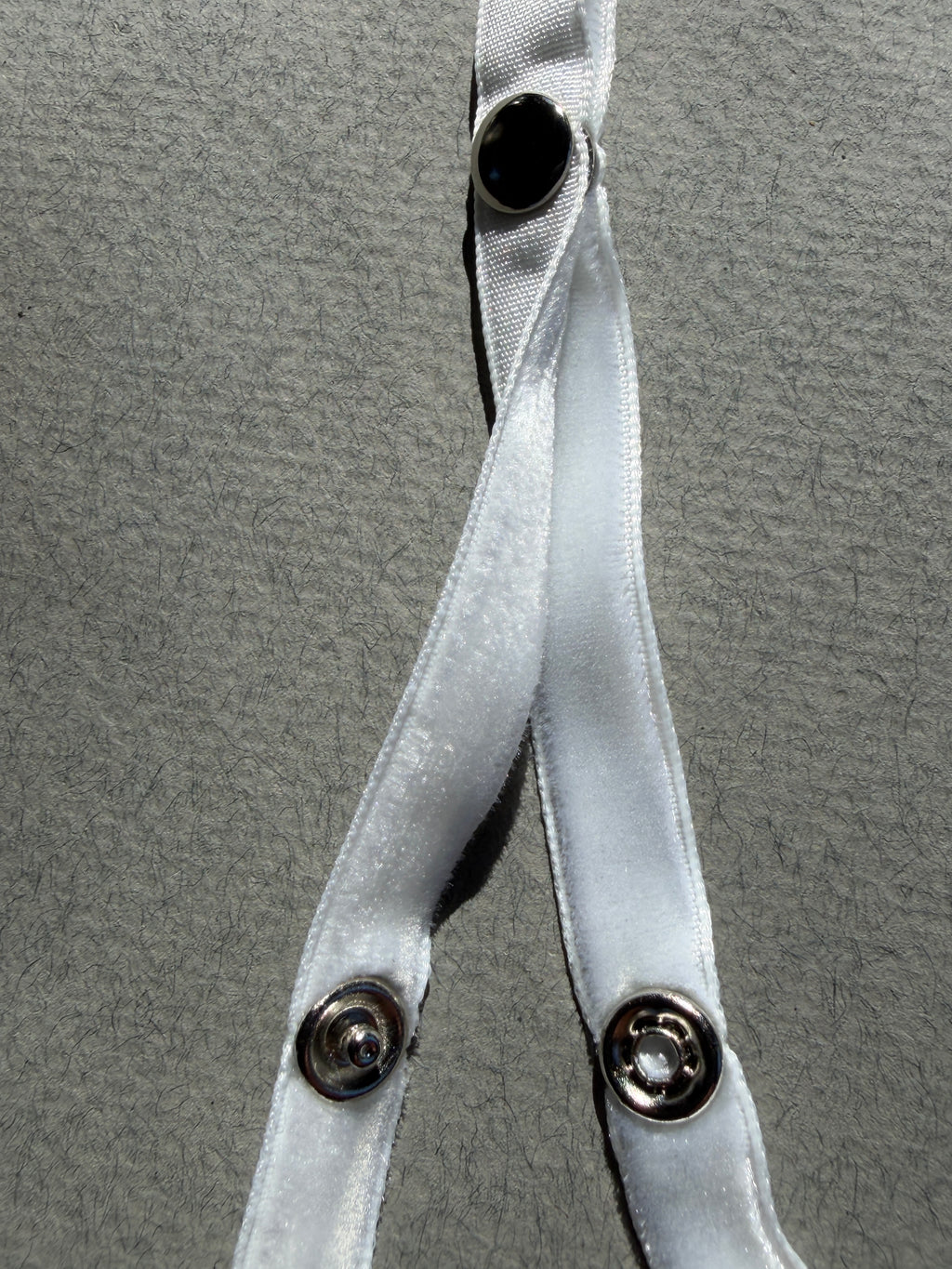 White velvet snap tape  8mm SP Haberdashery Auckland NZ