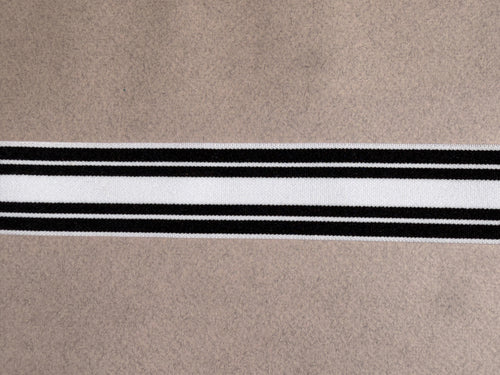 White and black striped elastic 38mm SP Haberdashery Auckland NZ