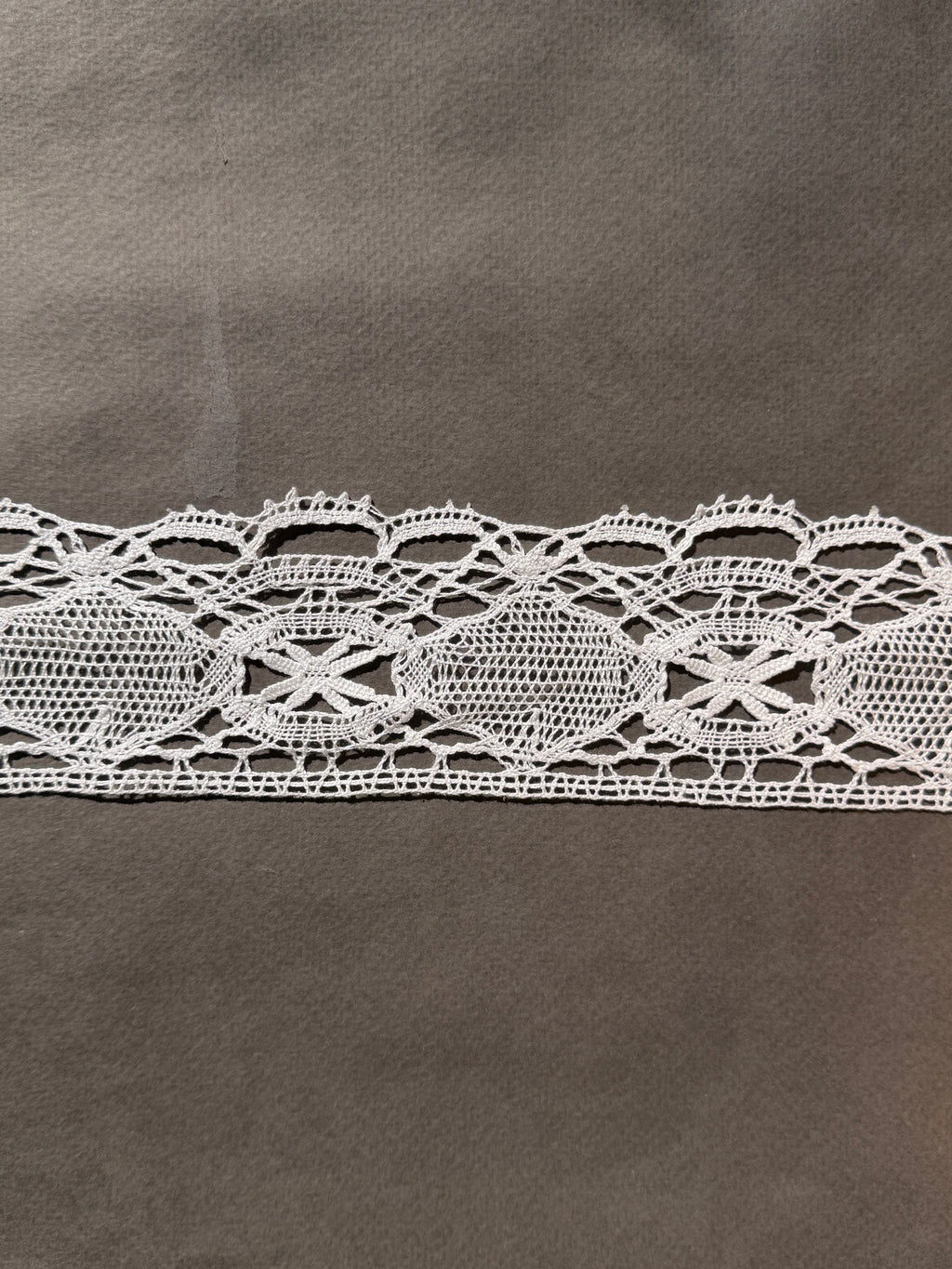 White cotton bobbin lace trim  60mm SP Haberdashery Auckland NZ