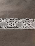 White cotton bobbin lace trim  60mm SP Haberdashery Auckland NZ