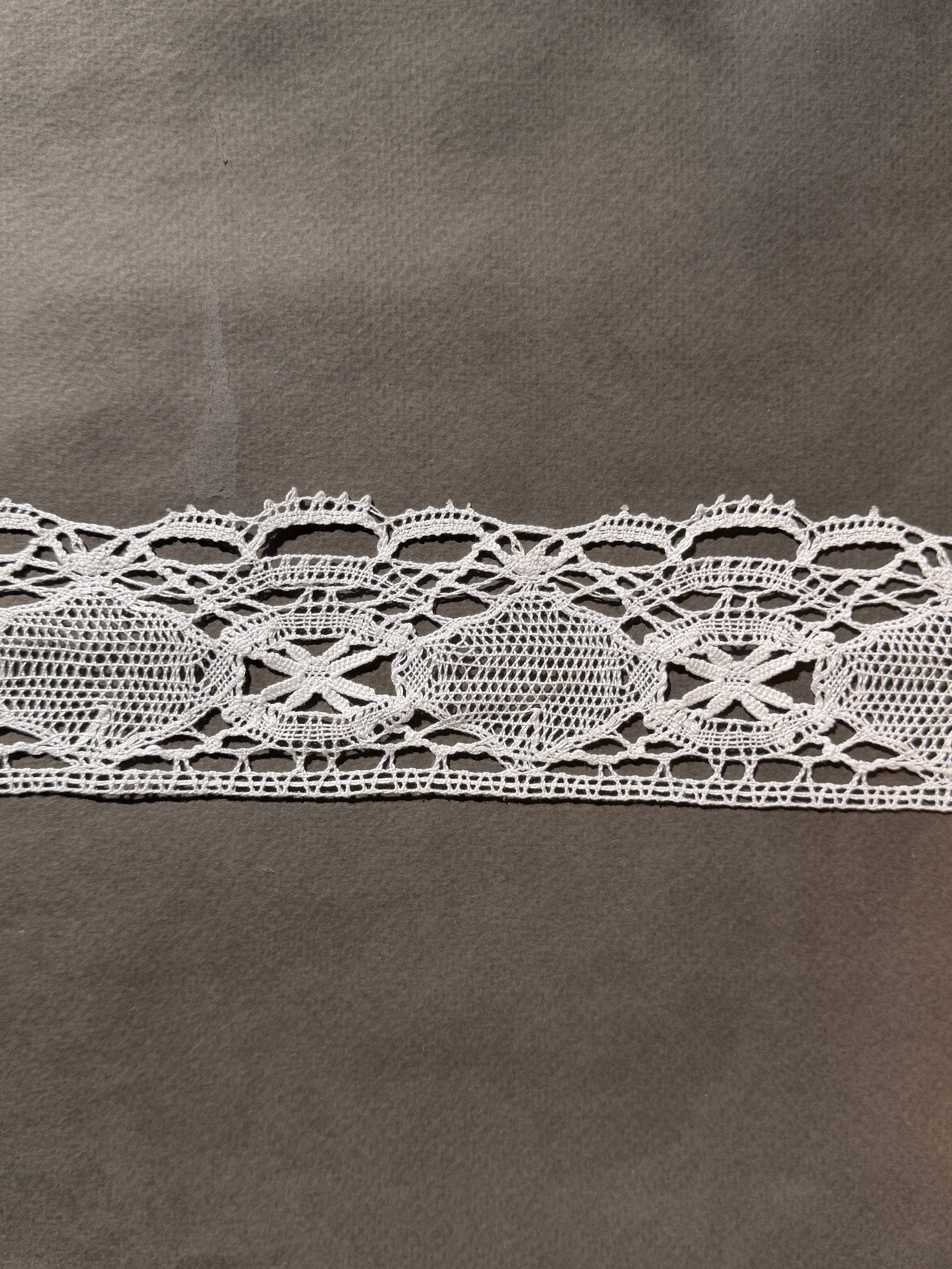 White cotton bobbin lace trim  60mm SP Haberdashery Auckland NZ