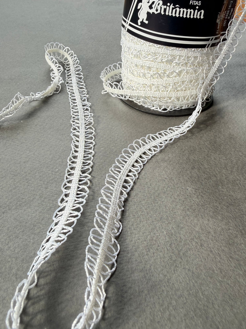 White elastic loopy trim SP Haberdashery Auckland NZ