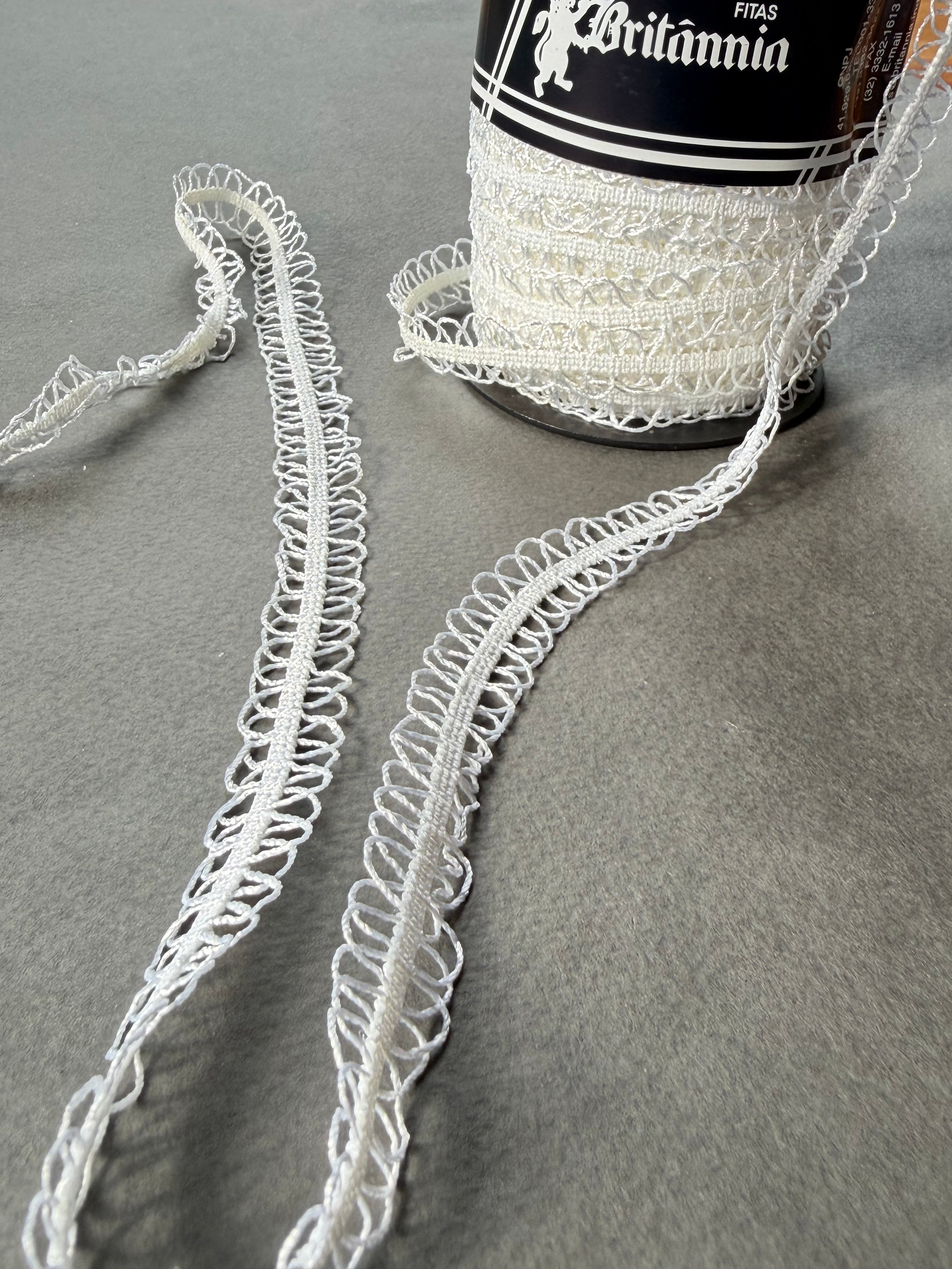 White elastic loopy trim SP Haberdashery Auckland NZ