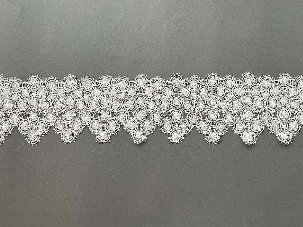 White rayon guipure lace trim  SP Haberdashery Auckland NZ