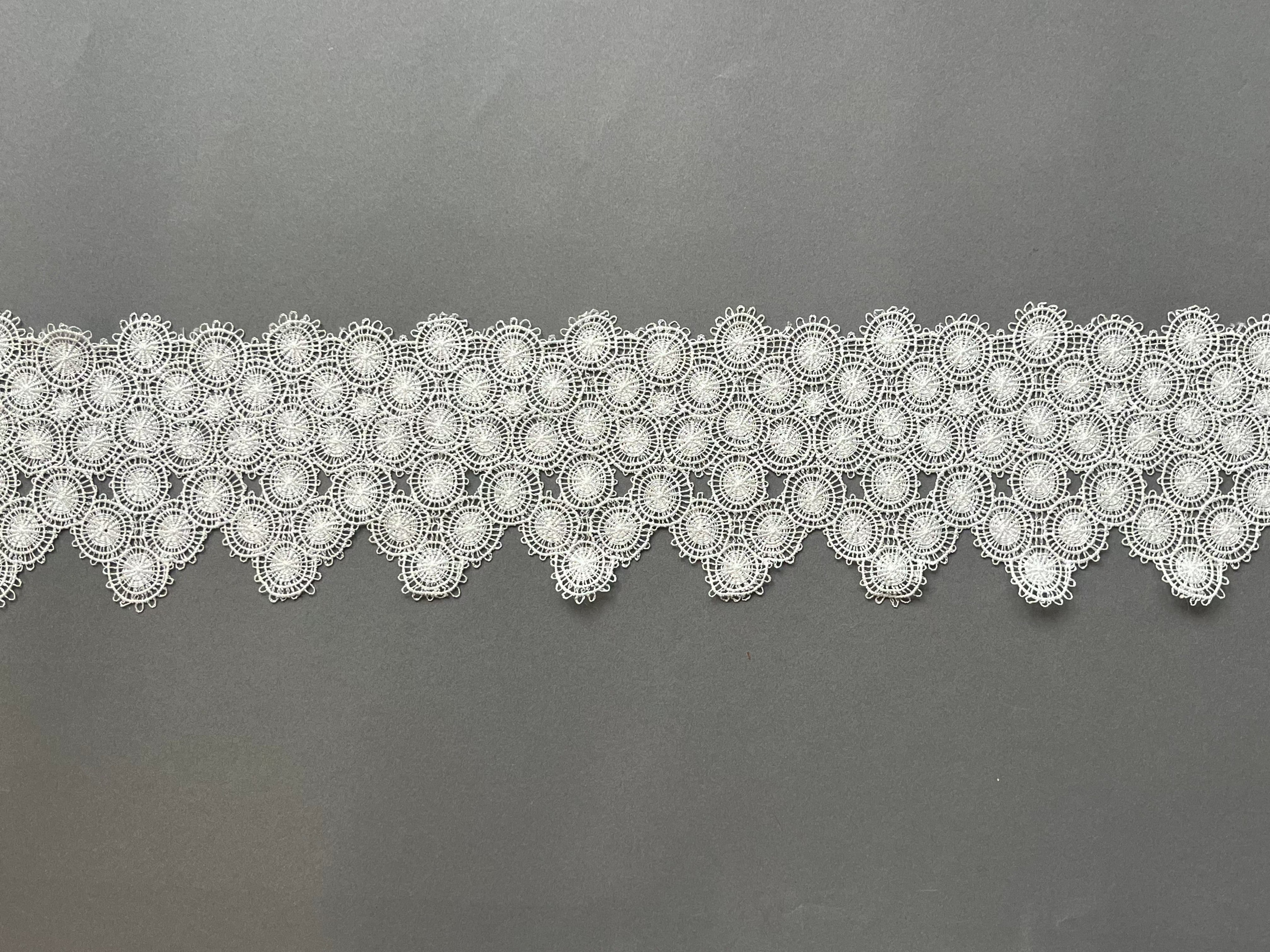 White rayon guipure lace trim  SP Haberdashery Auckland NZ