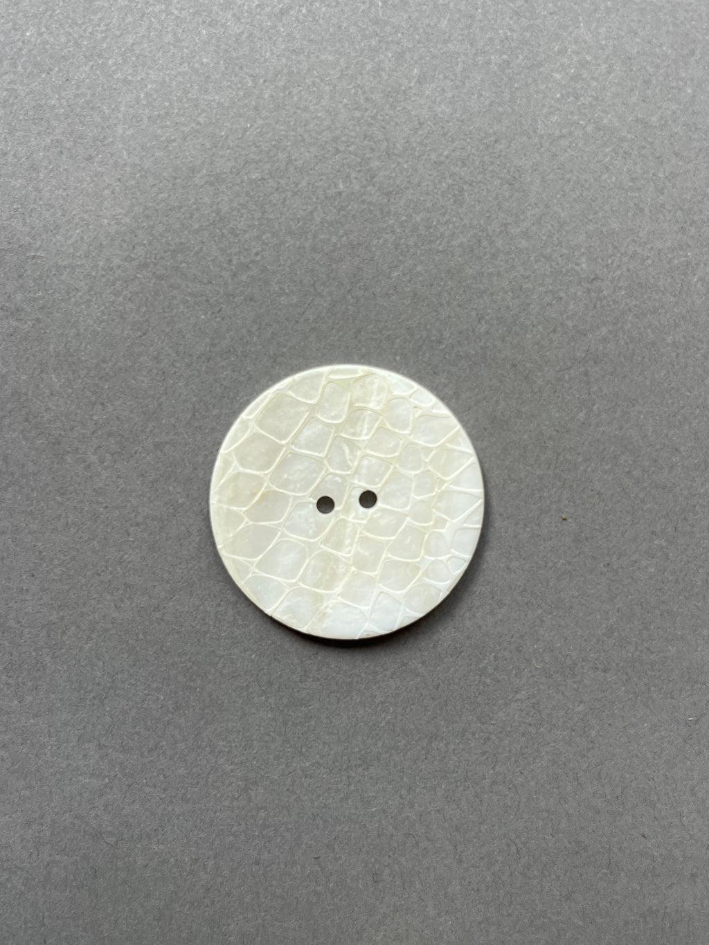 White natural rivershell button with etched design SP Haberdashery Auckland NZ