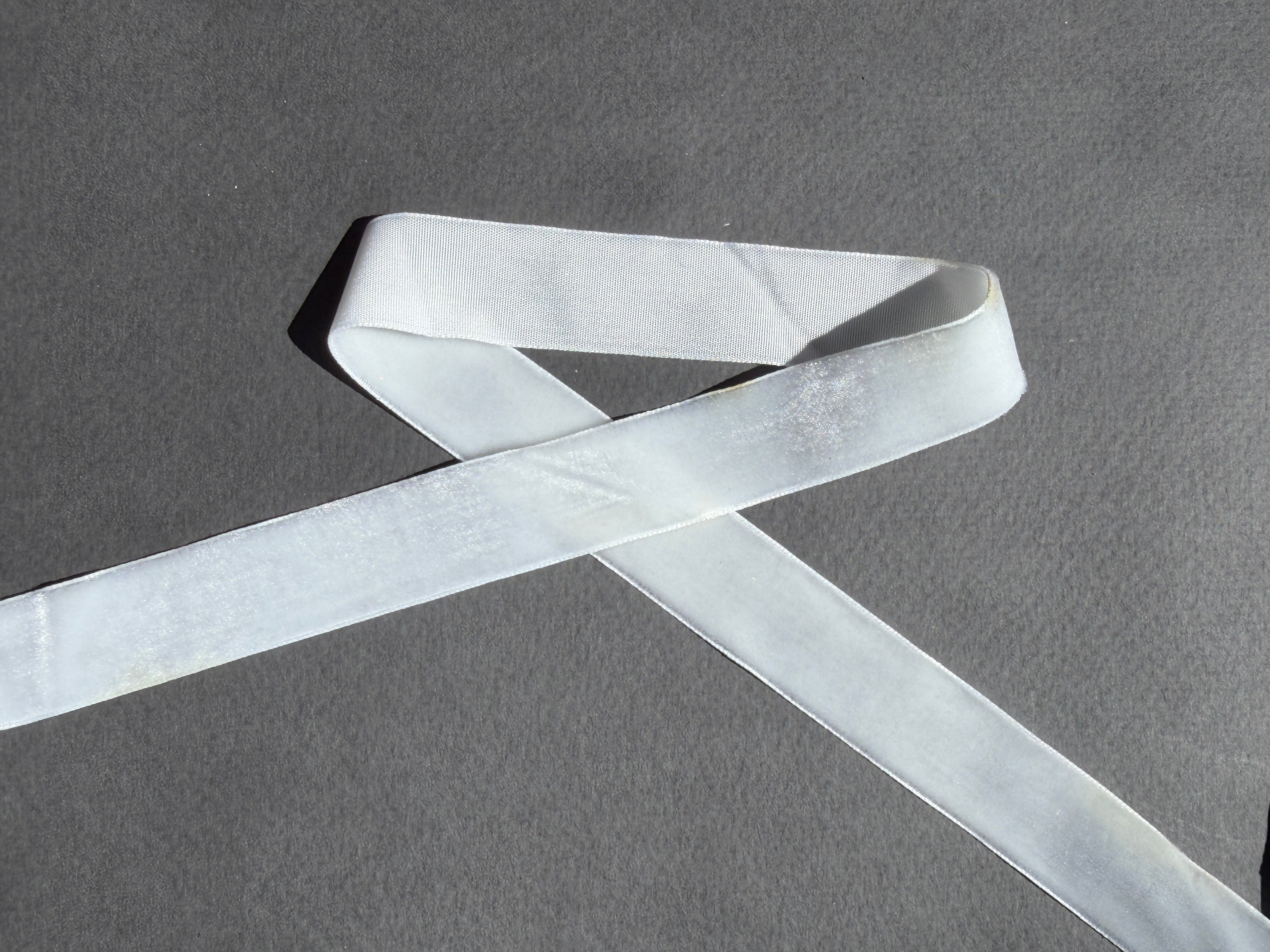 White nylon velvet ribbon 20mm SP Haberdashery Auckland NZ