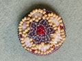 Wood and pink beaded shank button 38mm SP Haberdashery Auckland NZ