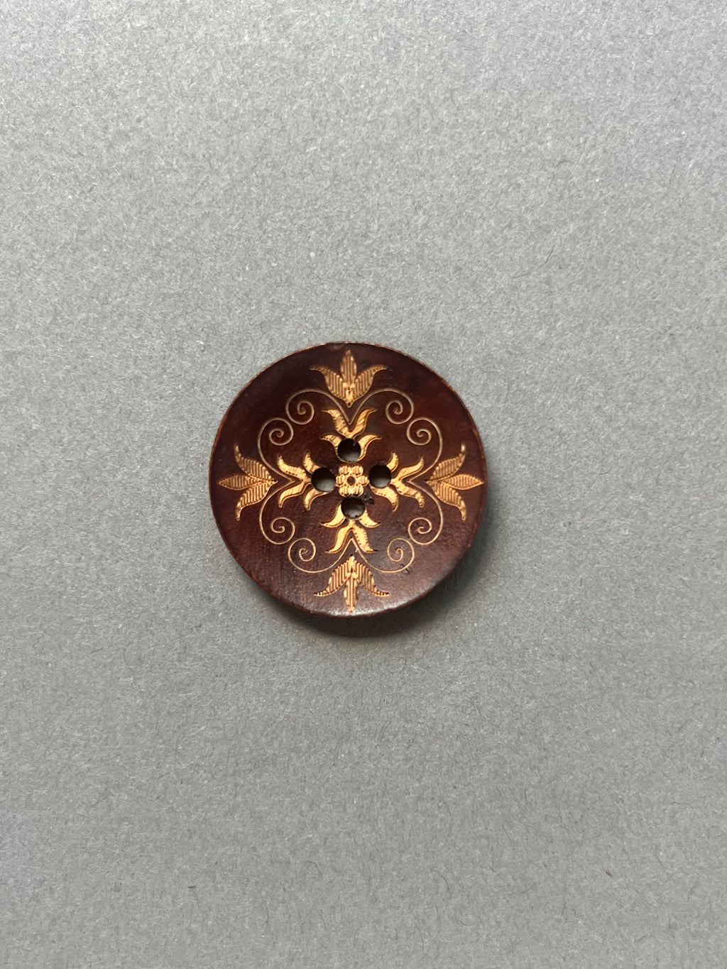 Wood fine design  cocave etched button SP Haberdashery Auckland NZ