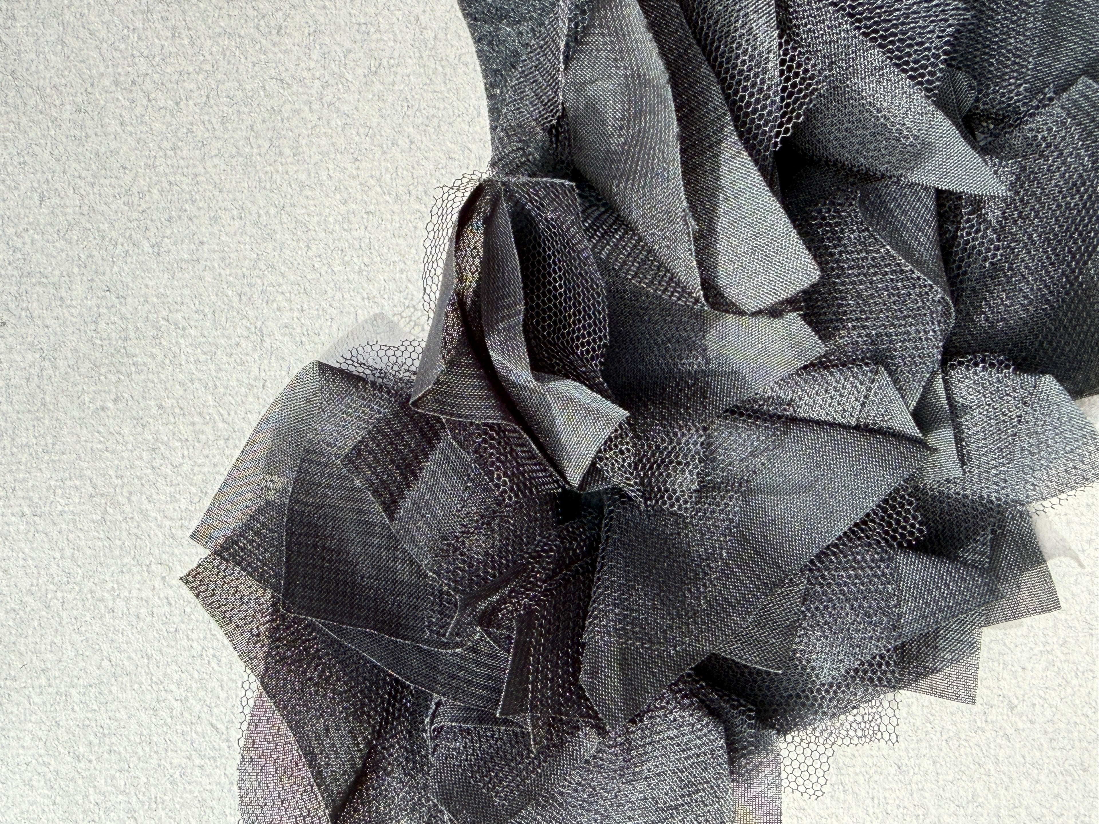 Close up black ruffle applique trim SP Haberdashery Auckland NZ